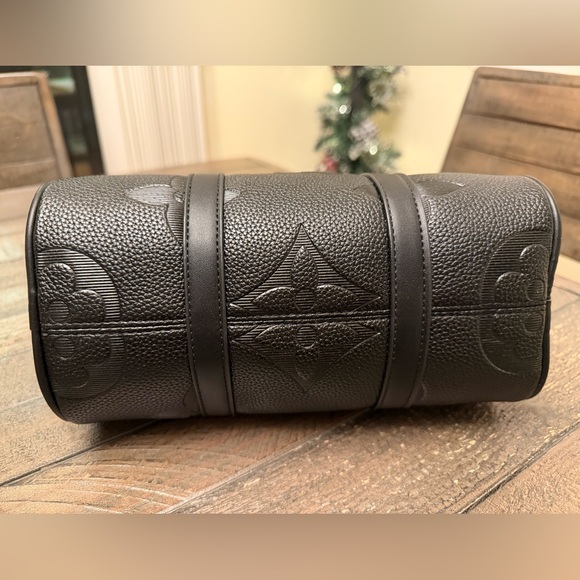 Elegant Black Duffel Bag with Matching Clutch, New - Picture 13 of 17